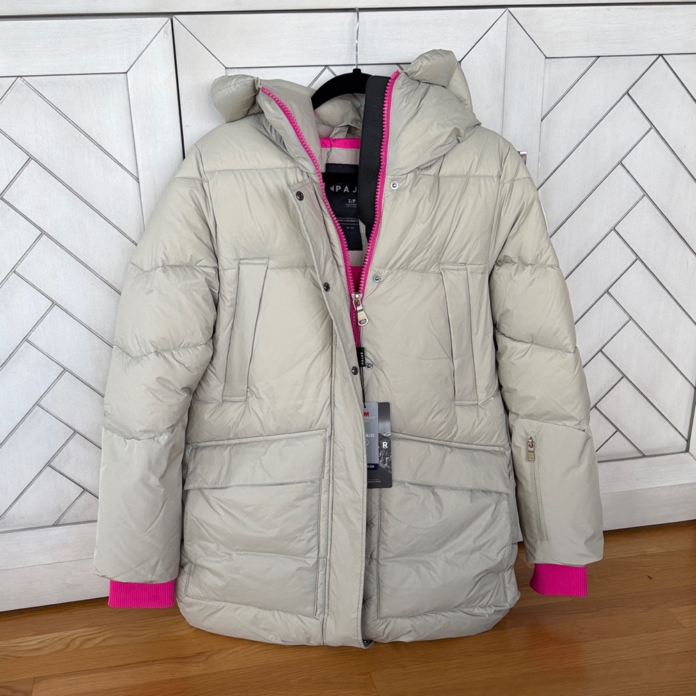 Pajar Beige and Pink Heiraji Puffer Jacket